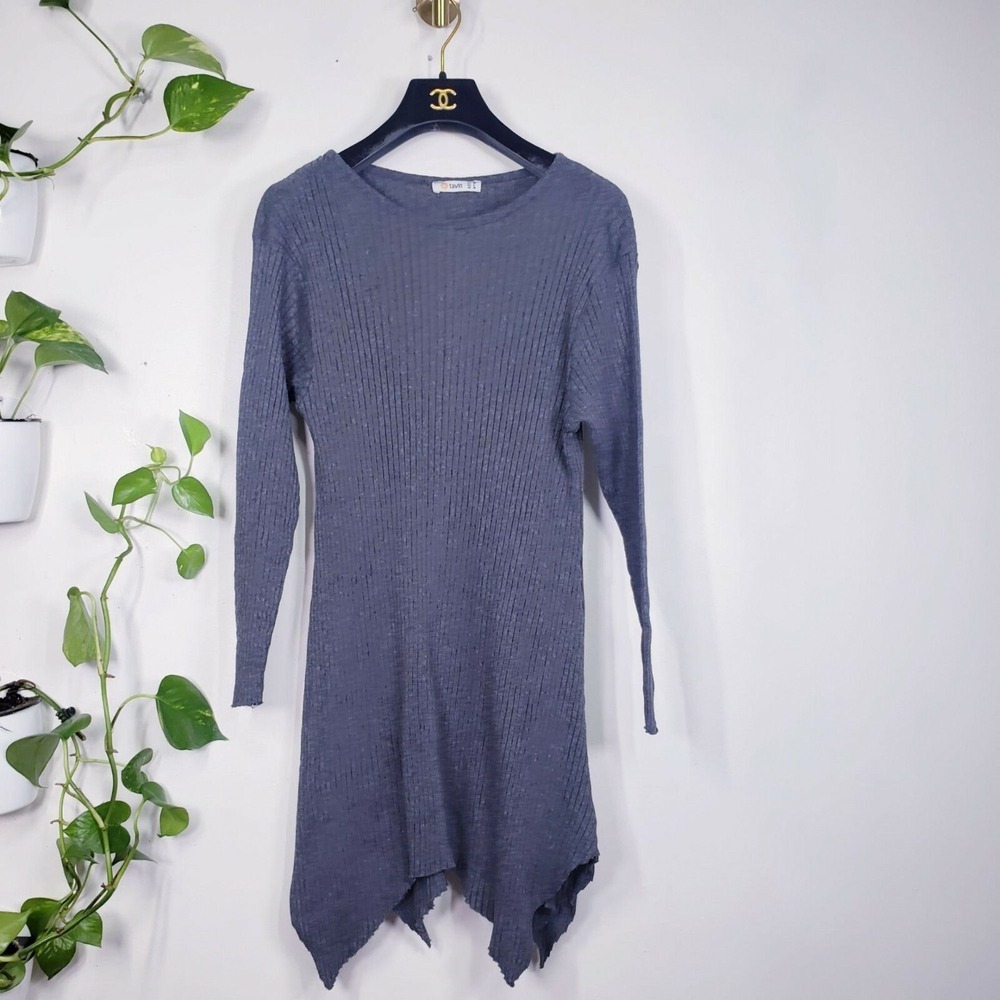 Sweater Womens Dress Small  Knit Fit Flare Short Mini Casual Gray TAVIN 6